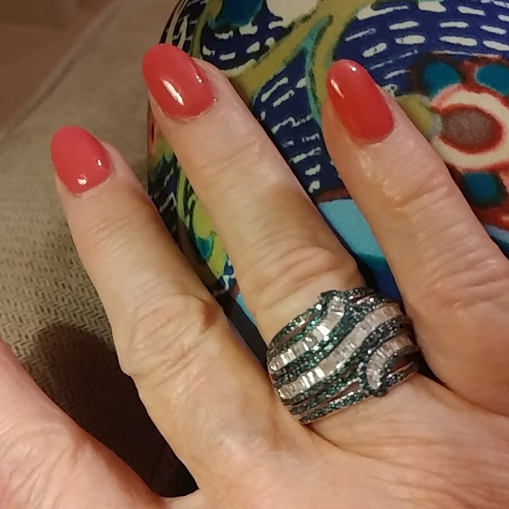 New Diamond blue and white bagette ring.